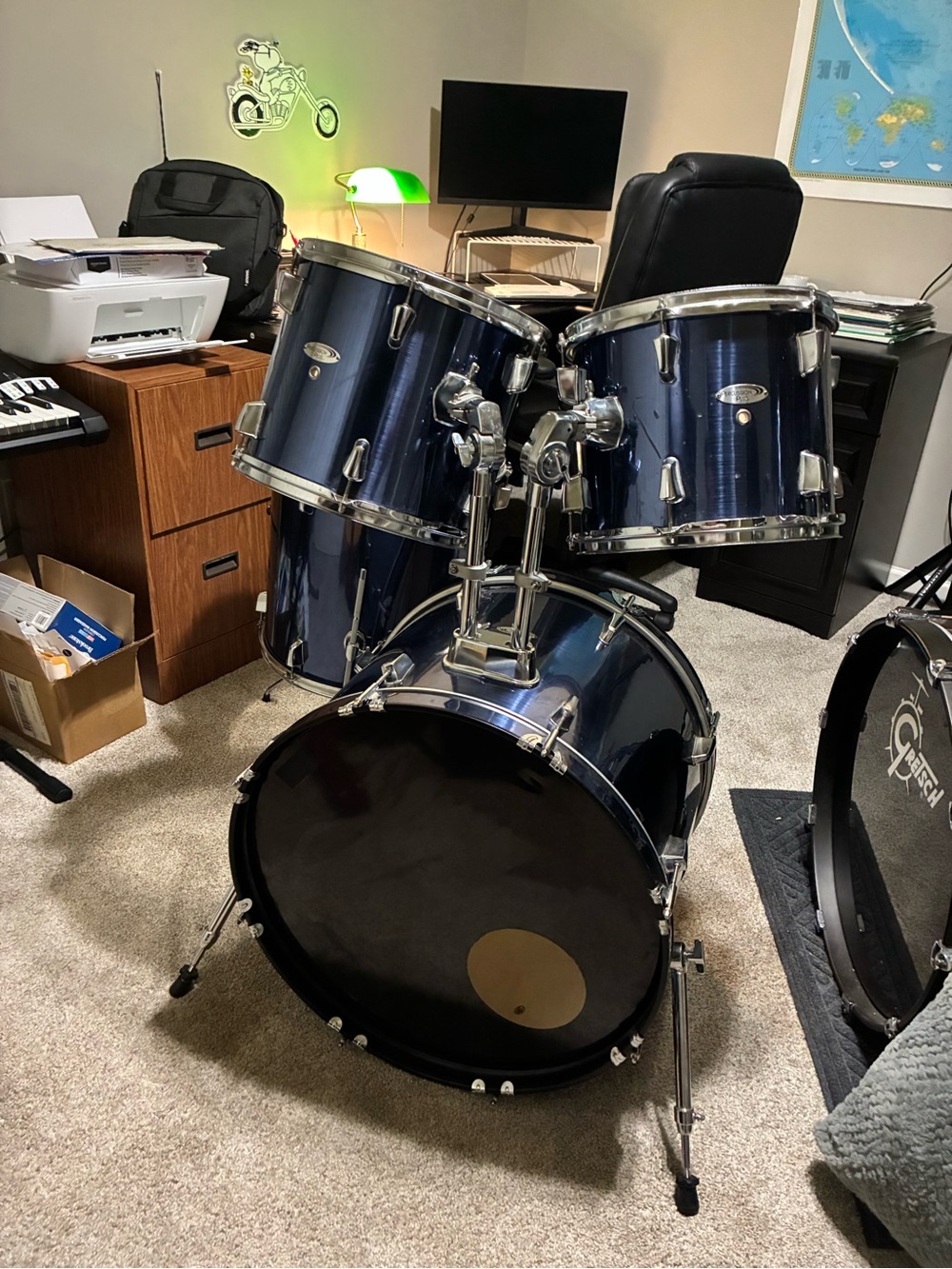 Percussion Plus 4-Piece Drum Shell Pack - Blue